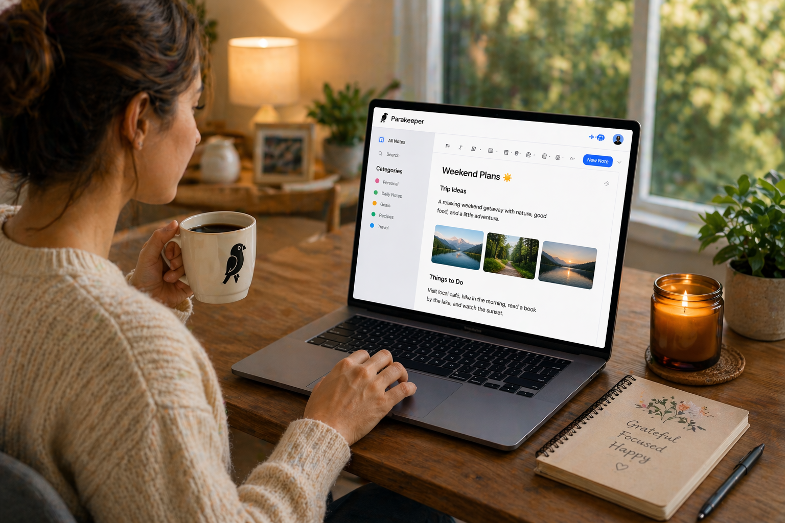 Personal use of Parakeeper for lists, reminders, and everyday organization